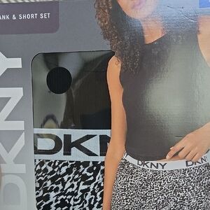 DKNY Monochrome Tank and Shorts Set, Black And White,  New!! Size Large